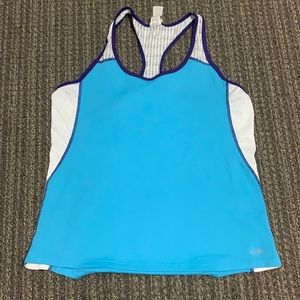 Blue and white medium Champion workout tank